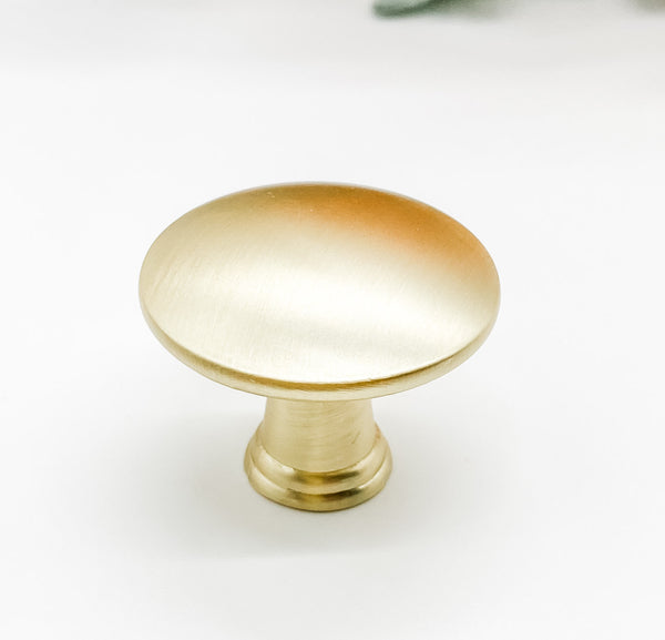Brushed Gold Button Knobs – Elegant Upgrade for Cabinets & Drawers