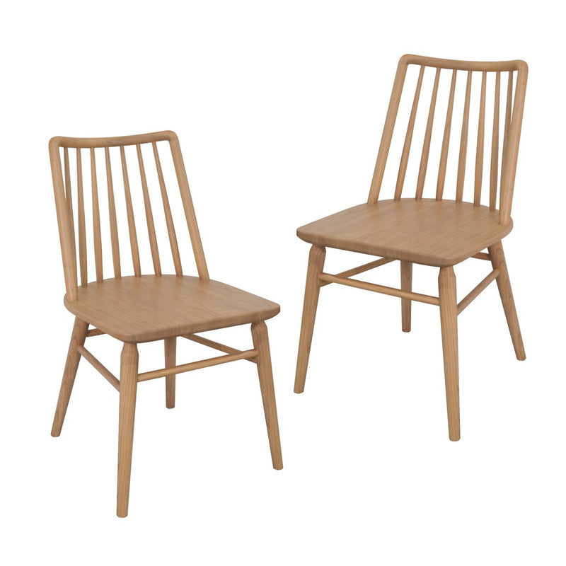 Riviera Solid Oak Dining Chair - Set of 2 (Natural) – Sweet Pea Interiors