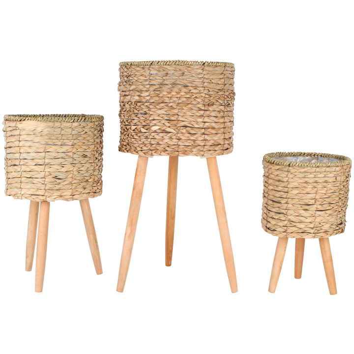 3 Piece Malo Seagrass Pot Plant Stand Set - Sweet Pea Interiors