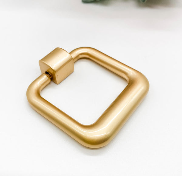 Gold Square Drop Ring Pull – Elegant Upgrade for Drawers & Cabinets