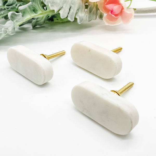 Marble Oblong T-bar Pull Drawer Handle