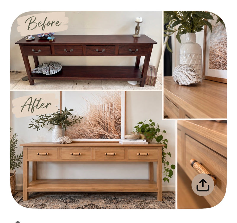 Custom Tan Wash On Timber Wood And Resin Round Knobs