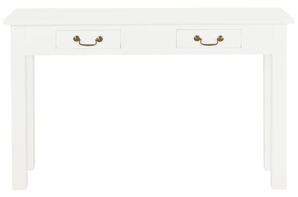 2 Drawer Straight Leg Sofa/Hall Table (White)