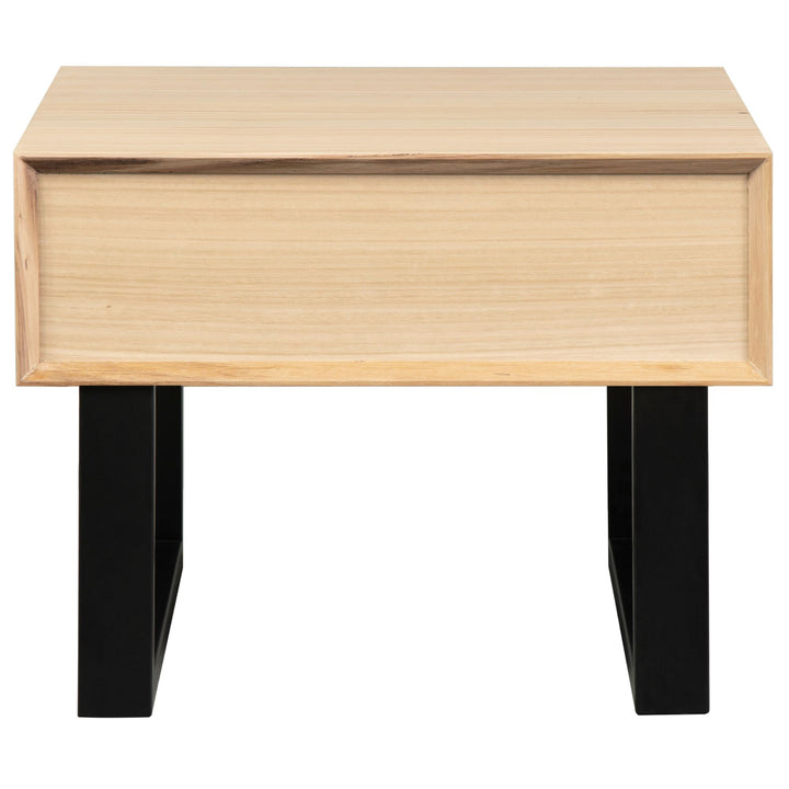 Aconite Lamp Side Sofa End Table 60cm Solid Messmate Timber Wood - Natural