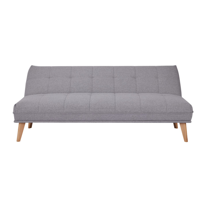 Jovie 3 Seater Sofa Queen Bed Fabric Uplholstered Lounge Couch - Light Grey