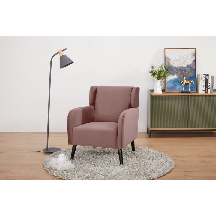 Bianca Set of 2 Accent Sofa Arm Chair Fabric Uplholstered Lounge - Pink