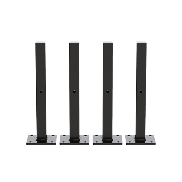 20cm Floating Shelf Brackets Industrial Metal Shelving Supports 4-Pack - Black