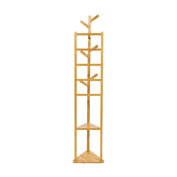 Clothes Coat Rack Garment Stand Shelf Wooden Tree Hanger Bag Hat Hook Holder