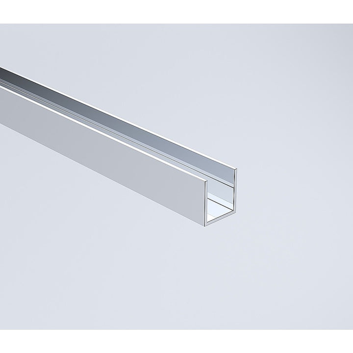 90x210cm Single Shower Glass Screen with Chrome Wall Channel & Square Pole