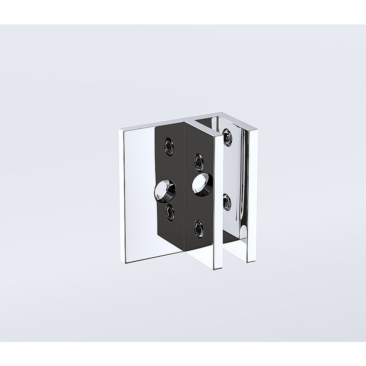 90x80cm Corner Frameless Shower Screen with Chrome Brackets and SS Hinges, Round Handle