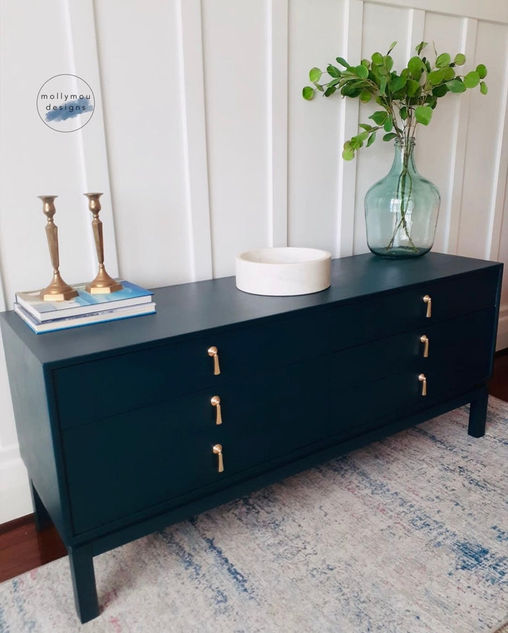 Brushed Gold Drop-Pull Handle - Sweet Pea Interiors