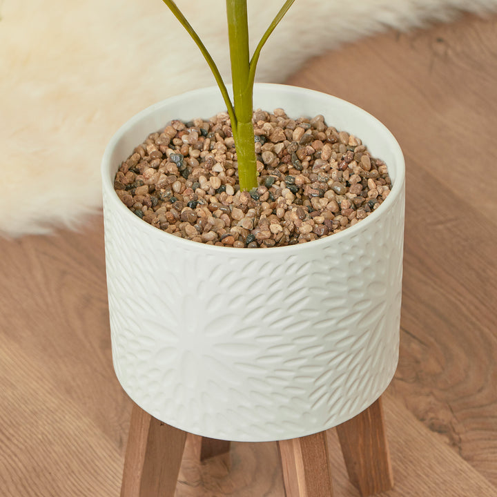 86cm Faux Palm Tree in Ceramic Pot with Stand - Sweet Pea Interiors