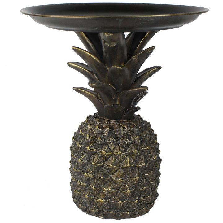 Antique Gold Tray On Pineapple Statue - Sweet Pea Interiors