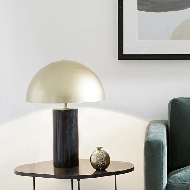 August Marble Table Lamp With Gold Shade - Sweet Pea Interiors
