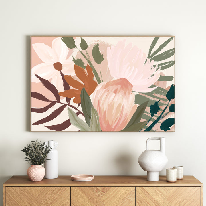 Australian Native Blooms Framed Canvas Wall Art - Sweet Pea Interiors