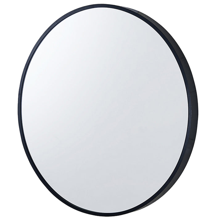 Black Gordon Round Aluminium Bathroom Mirror - Sweet Pea Interiors