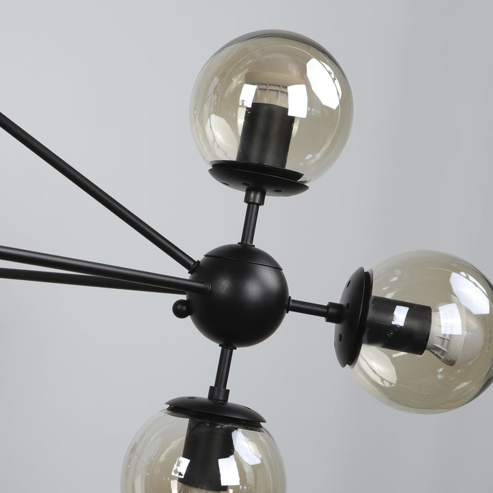 Black Modo 12 Light Replica Glass Chandelier - Sweet Pea Interiors