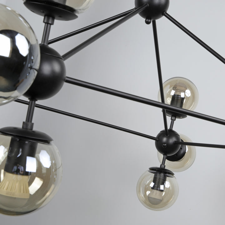 Black Modo 12 Light Replica Glass Chandelier - Sweet Pea Interiors