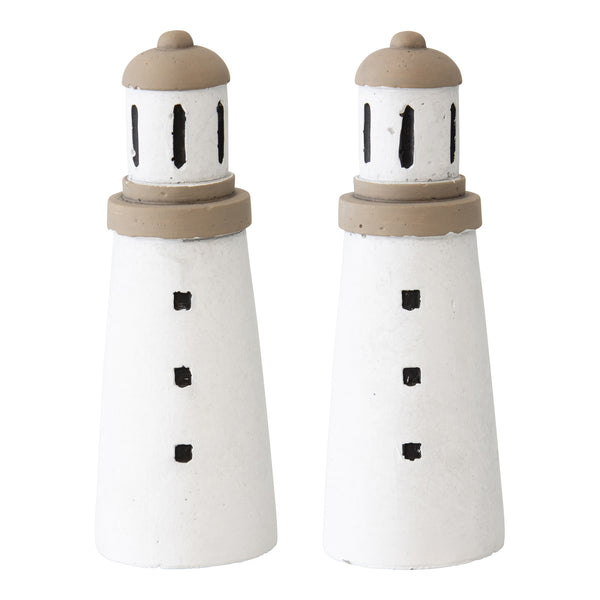 Lighthouse Cement Ornaments (Set of 2) - Sweet Pea Interiors