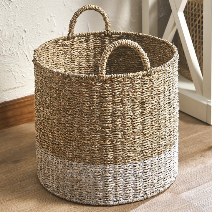 Dipped Seagrass Basket - Sweet Pea Interiors