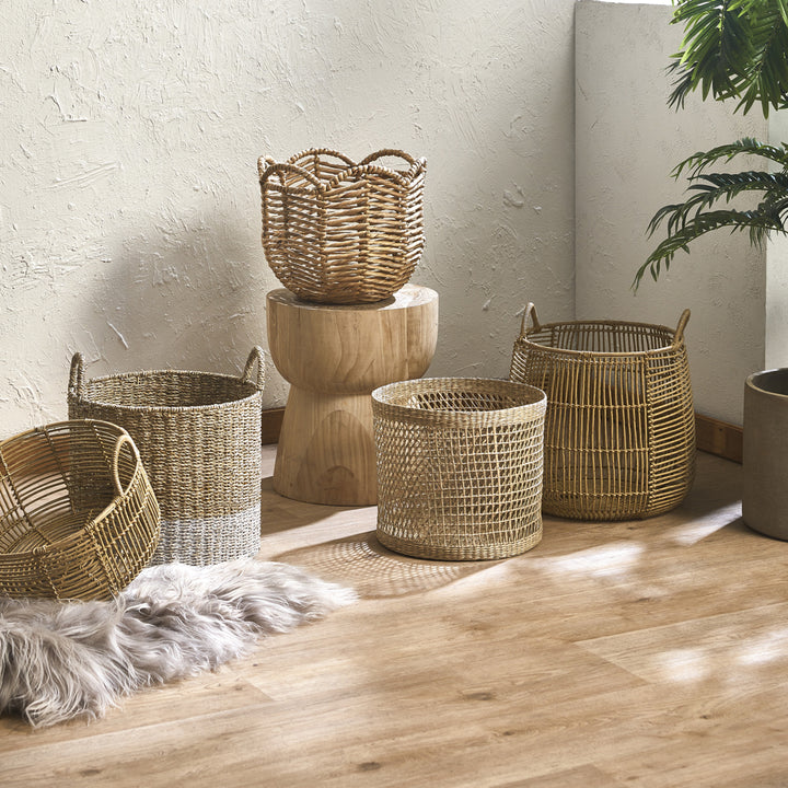 Dipped Seagrass Basket - Sweet Pea Interiors