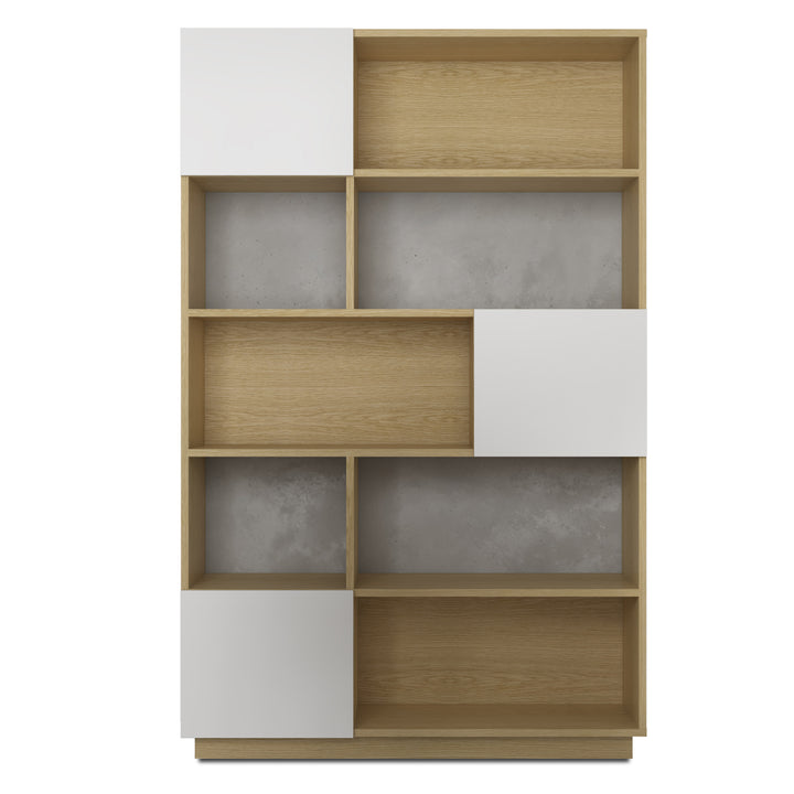 Natural & White Moore Wide Bookcase - Sweet Pea Interiors
