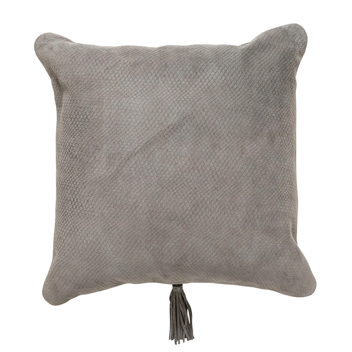 Textured Leather Cushion Dark Grey - Sweet Pea Interiors
