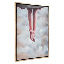 Hanging In There Enhanced Canvas Print  | Encased in an Elegant Gold Shadow Box Frame - Sweet Pea Interiors